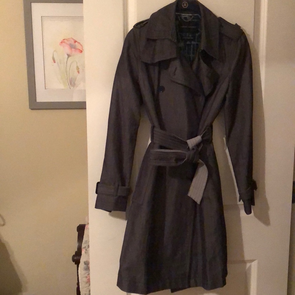 Blue lined trench coat. Perfect condition